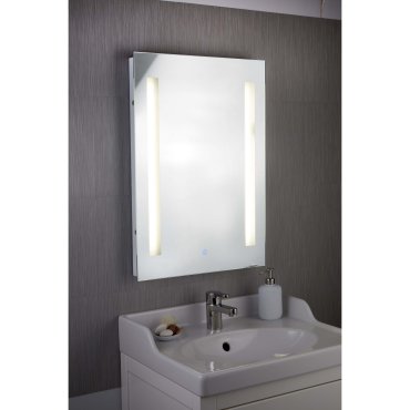Searchlight Miroirs de salle de bain - miroir avec éclairage - 50 x 70 cm - 5W LED inclus - IP44 - argenté