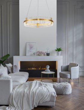 Nova Luce Kezo - lampe suspendue - Ø 60 x 130 cm - 45W dimmable LED inclus - or