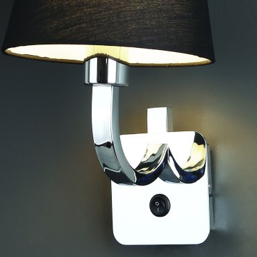 Maxlight Denver - applique murale - 24 x 22 x 33 cm - noir et chrome