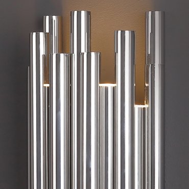 Maxlight Organic - applique murale - 10 x 19 x 43 cm - 8 x 1W LED inclus - chrome
