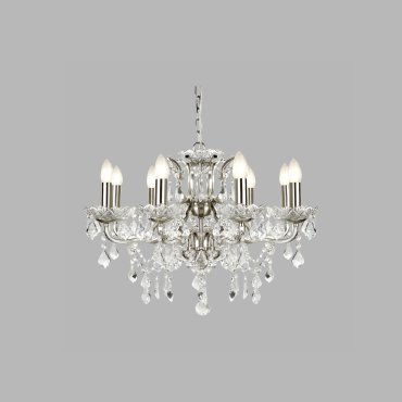 Searchlight Paris - lustre - Ø 70 x 135 cm - argent satiné