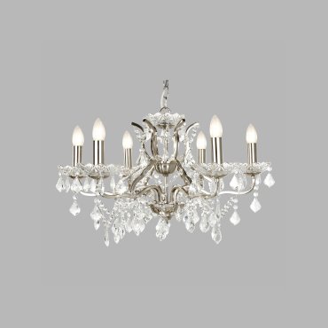 Searchlight Paris - lustre - Ø 70 x 135 cm - argent satiné