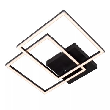 Lucide Arianne - plafonnier - 58 x 35,5 x 6,5 cm - 23W LED incl. - couleur de lumière réglable - noir