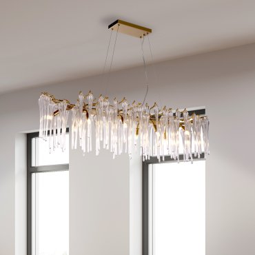 Searchlight Heritage - lampe suspendue - 117 x 43 x 150 cm - or et transparent