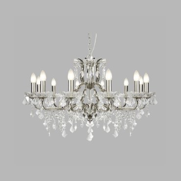 Searchlight Paris - lustre - Ø 88 x 140 cm - argent satiné