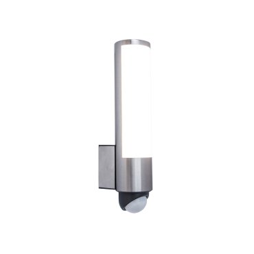 Lutec Leda - Applique d'extérieur avec détecteur - 7 x 11 x 34 cm - 15,5W LED inclus - IP44 - gris