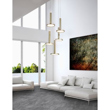 Nova Luce Palencia - lampe suspendue - Ø 41 x 150 cm - 53W LED inclus - laiton doré