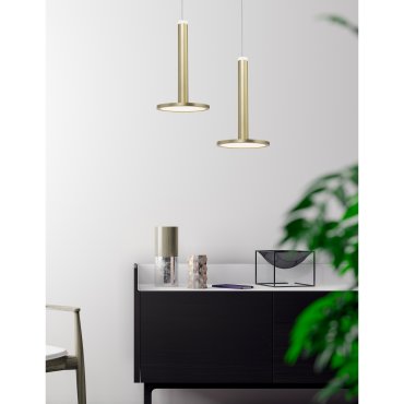 Nova Luce Palencia - lampe suspendue - Ø 15 x 120 cm - 11W LED inclus - laiton doré