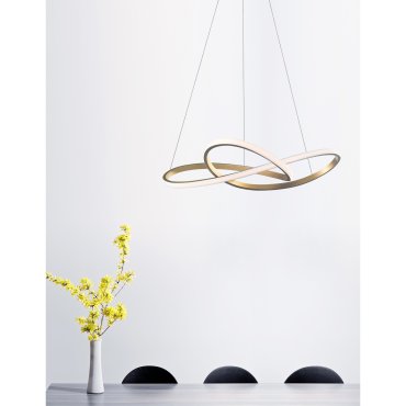 Nova Luce Fusion - lampe suspendue - Ø 72 x 150 cm - 53W LED inclus - laiton doré