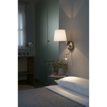 Faro Berni - applique murale avec interrupteur - 20 x 29 x 57 cm - 3W LED inclus - nickel satiné