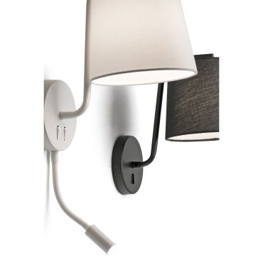 Faro Berni - applique murale avec interrupteur - 20 x 29 x 57 cm - 3W LED inclus - blanc mat