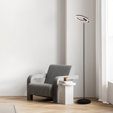Searchlight Space - lampadaire - Ø 30 x 140 cm - 10W LED inclus - noir