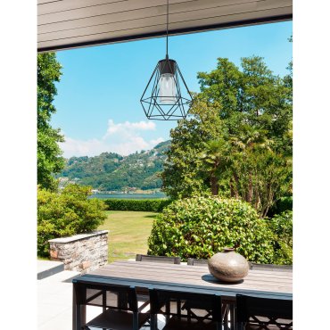Nova Luce Isidora - lampe suspendue - Ø 22 x 95 cm - IP54 - noir