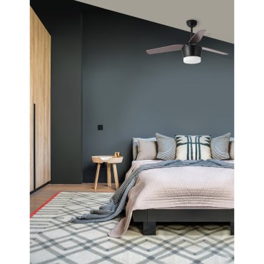 Nova Luce Monsoon - ventilateur de plafond avec lumière et télécommande - Ø 132 x 51 cm - 18W LED inclus - brun et blanc