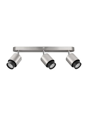 Nova Luce Ison - spot en saillie 3L - 58 x 17 x 14 cm - nickel satiné