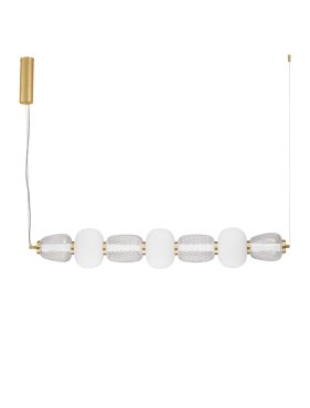 Nova Luce Movil - lampe suspendue - 110 x 125 x 17 cm - 42W dimmable LED inclus - or, transparent et opale