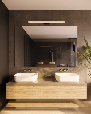 Maxlight Fayette - applique murale en saillie - 12 x 6 x 91 cm - 18W LED inclus - IP44 - noir