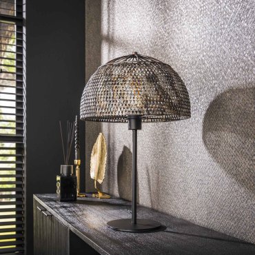 Vico Armor - lampe à poser - Ø 35 x 55 cm - noir brun