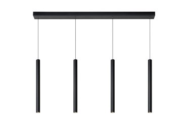 Lucide Lorenz - lampe suspendue - 120 x 4 x 180 cm - 4 x 4W LED dimmable inclus - noir