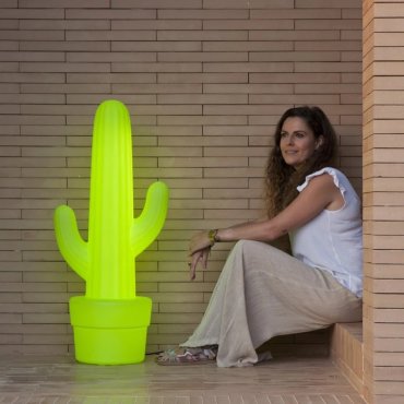 New Garden Kaktus - lampadaire d'extérieur - 44 x 31 x 100 cm - IP65 - vert - lumière blanche froide