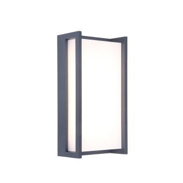 Lutec Qubo - applique murale extérieure - 11 x 7 x 22 cm - 17,3W LED inclus - IP54 - gris foncé