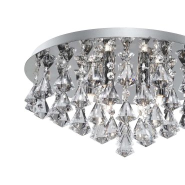 Searchlight Hanna - plafonnier - Ø 55 x 21 cm - chrome