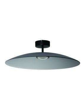 Nova Luce Polifemo - plafonnier - Ø 60 x 18,5 cm - 17W LED inclus - verre fumé et noir sablé