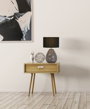 Searchlight Devon - lampe à poser - Ø 28 x 45 cm - noir