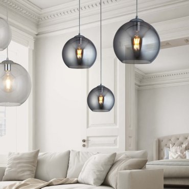 Searchlight Balls - lampe suspendue - Ø 25 x 120 cm - verre fumé