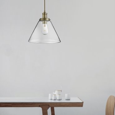 Searchlight Pyramid - lampe suspendue - Ø 29 x 100 cm - laiton antique