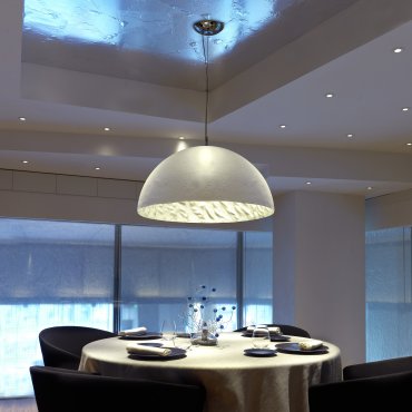 Faro Magma - lampe suspendue - Ø 70 x 32,5 cm - blanc et argent