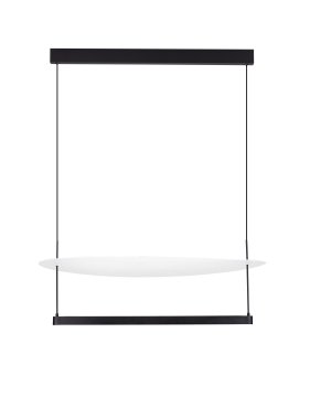 Nova Luce Diona - lampe suspendue - Ø 80 x 160 cm - 55W dimmable LED incl. - noir sablé et blanc