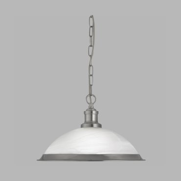 Searchlight Bistro - lampe suspendue - Ø 34 x 80 cm - argent satiné
