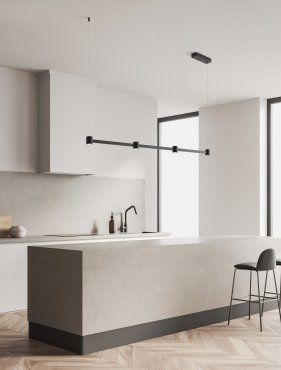 Nova Luce Puize - lampe suspendue - 118 x 140 x 6 cm - 24W dimmable LED inclus - noir sablé