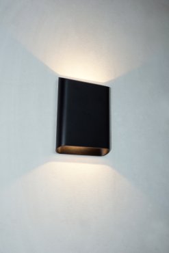 Artdelight Diaz - applique murale - 4 x 14,5 x 20 cm - 2 x 6W LED inclus - IP65 - noir