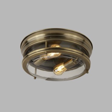 Searchlight Edinburgh - plafonnier - Ø 35 x 14,5 cm - IP44 - laiton antique