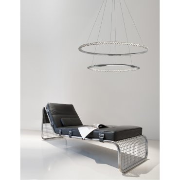 Nova Luce Netuno - lampe suspendue - Ø 80 x 120 cm - 50W LED dimmable inclus - chrome