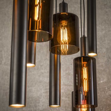 Vico Sepiora - lampe suspendue - 116 x 22 x 150 cm - sienne brûlée