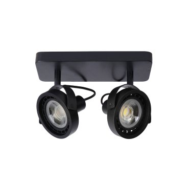 Lucide Tala LED - spot en saillie 2L - 28 x 12 x 20 cm - 2 x 12W LED dimmable inclus - noir