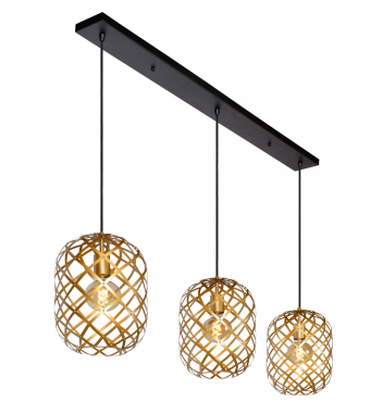 Lucide Wolfram - lampe suspendue - 127 x 25 x 150 cm - or mat