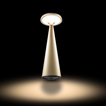 Century Italia Opera - lampe de table d'extérieur sans fil avec station de charge - Ø 10,2 x 28,5 cm - 1,9W LED dimmable inclus - IP44 - or