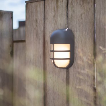 Lutec Bullo - applique murale extérieure - 10,2 x 8,6 x 19,3 cm - 14,5W LED inclus - IP54 - gris foncé