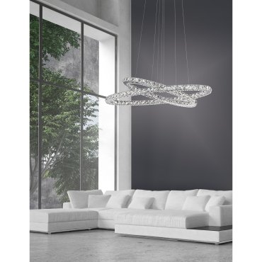 Nova Luce Celine - lampe suspendue - 85 x 42 x 120 cm - 52W LED inclus - chrome
