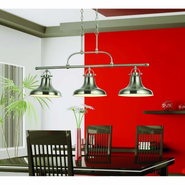 Searchlight Dallas - lampe suspendue - 95 x 25 x 150 cm - argent satiné