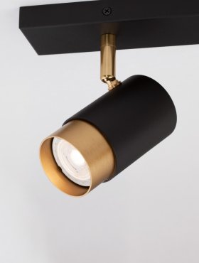Nova Luce Pogno - spot en saillie 2L - 35 x 6 x 12,5 cm - noir sable et or