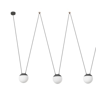 Faro Mine - lampe suspendue 3L - gris foncé - plastique