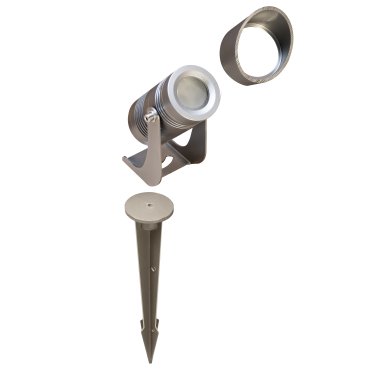 Century Italia Blaze - spot au sol - 7,3 x 2,7 x 8,7 cm - 3W LED inclus - IP67 - gris - lumière blanche