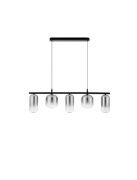 Nova Luce Aelia - lampe suspendue - 95 x 145 x 14 cm - 19W LED inclus - noir mat et gris fumé