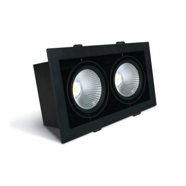 ONE Light COB Box Type Shop - spot à encastrer - 350 x 185 mm, 320 x 160 mm taille d'encastrement - 2 x 30W LED inclus - noir - blanc couleur de lumière