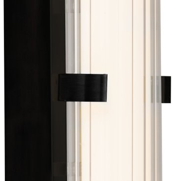 Searchlight Clamp - applique murale - 63 x 8,5 cm - 21W LED dimmable inclus - IP44 - noir et transparent